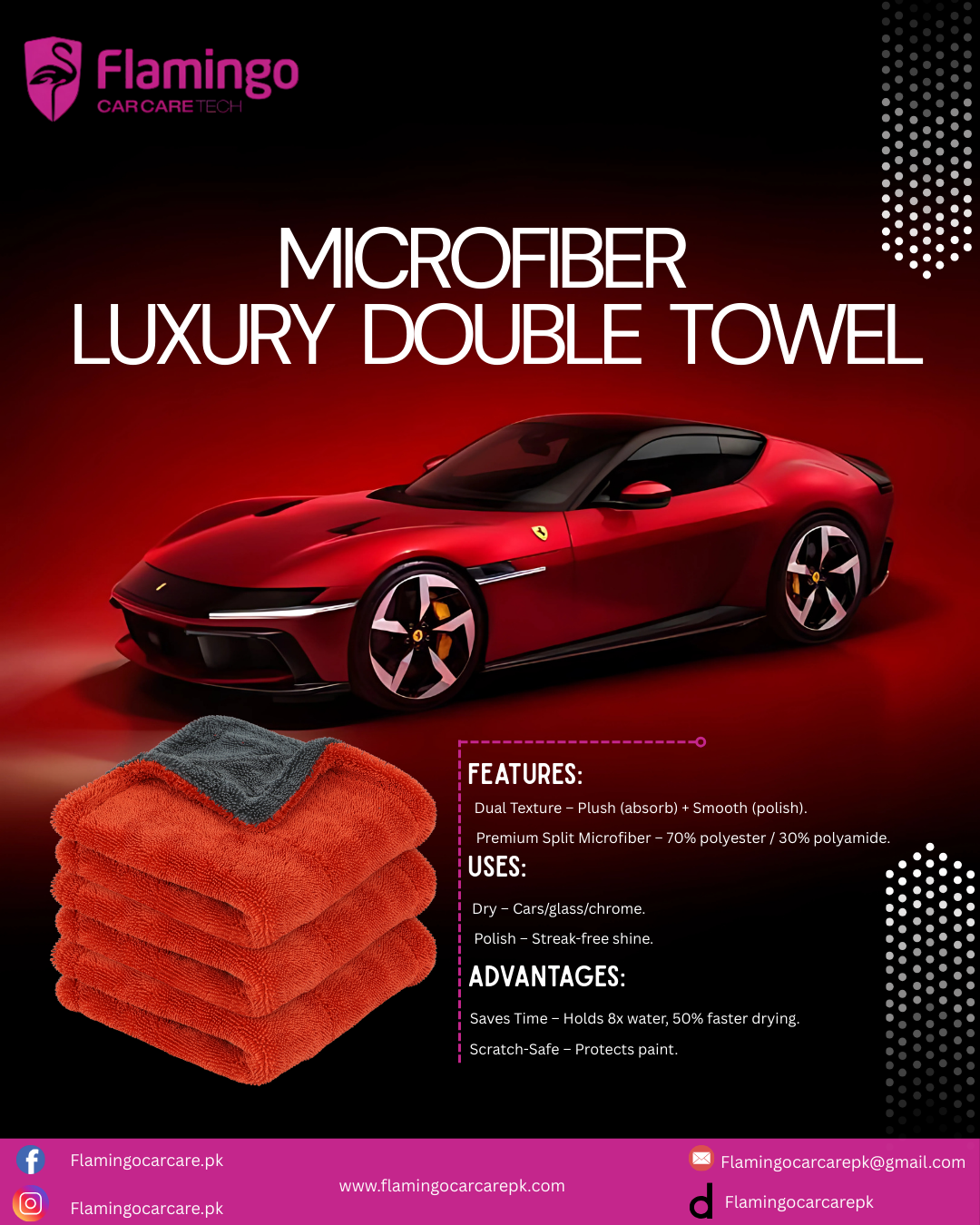 MICROFIBER 2 IN 1 LUXURY DOUBLE TOWEL