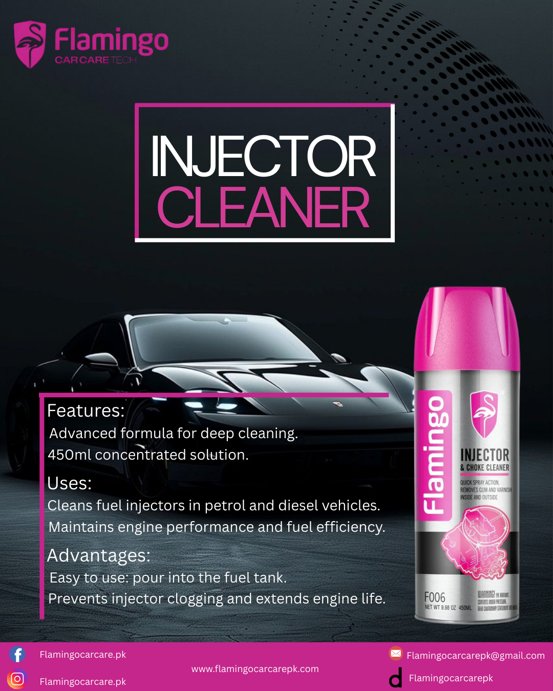FLAMINGO INJECTOR CLEANER 450ML