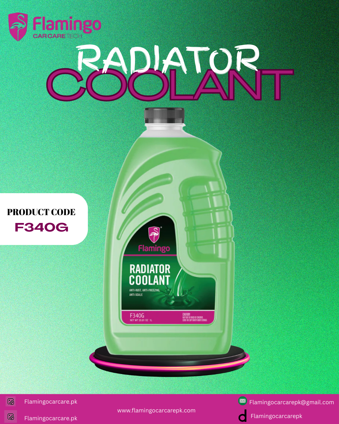 FLAMINGO LONGLIFE COOLANT GREEN 1 LTR