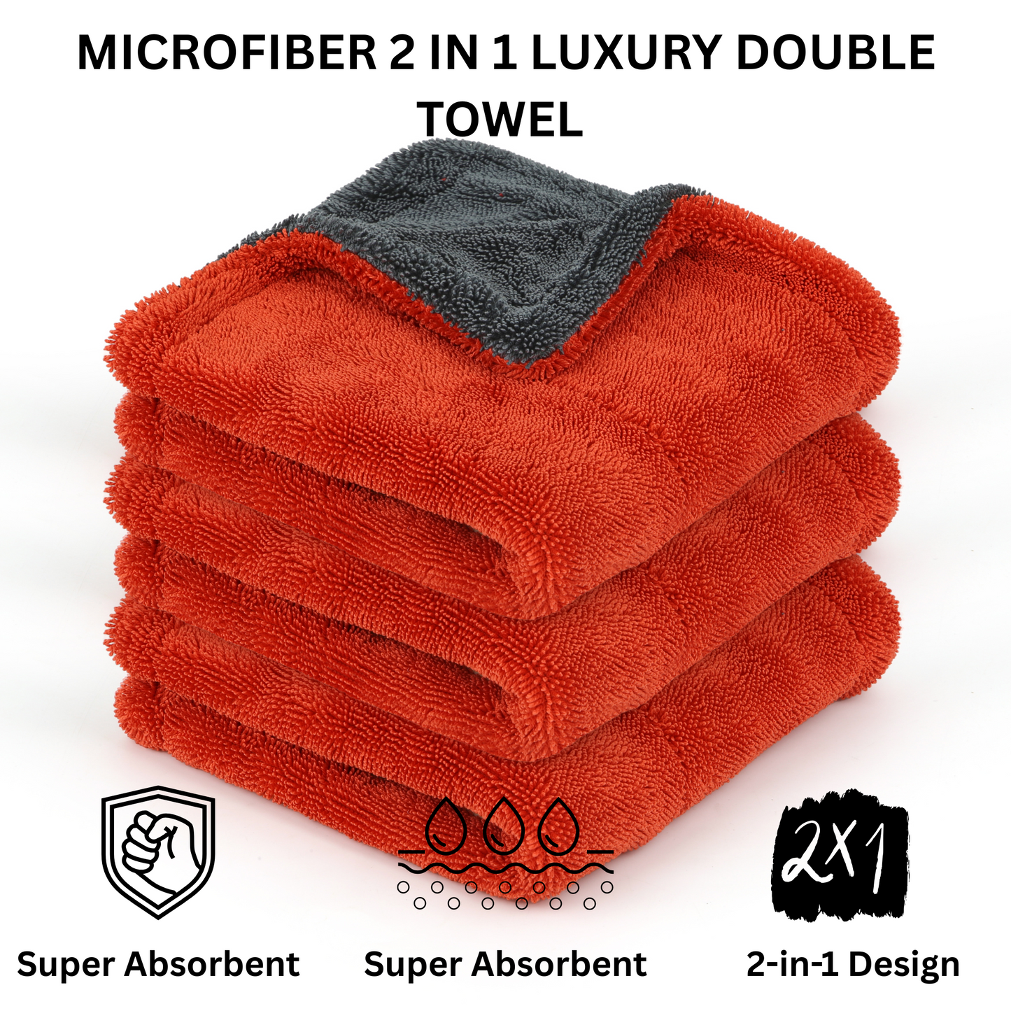 MICROFIBER 2 IN 1 LUXURY DOUBLE TOWEL
