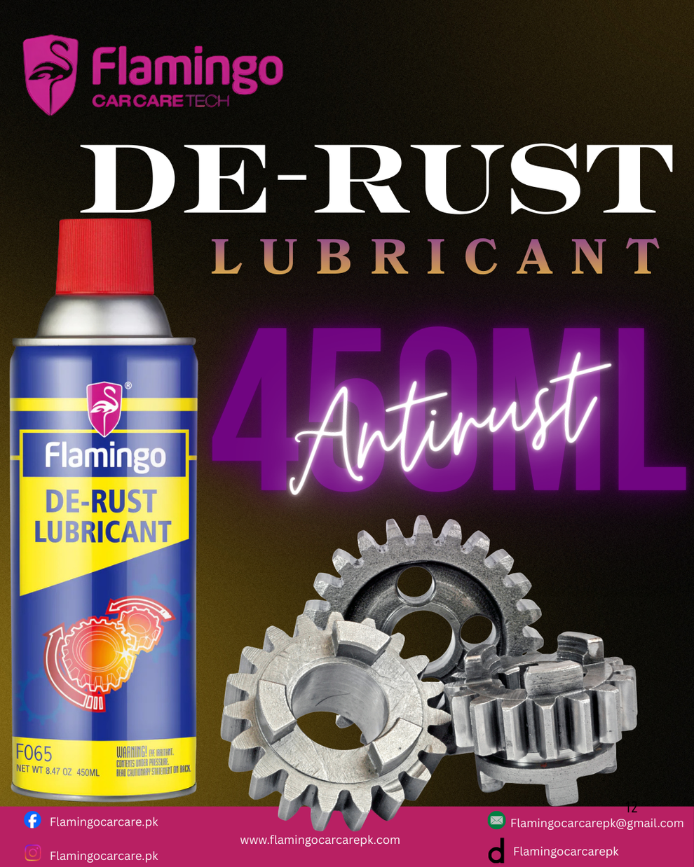 Rust Flamingk FLAMINGO WO-400 DE-RUST LUBRICANT 450ML F065 – Flamingo Car Care