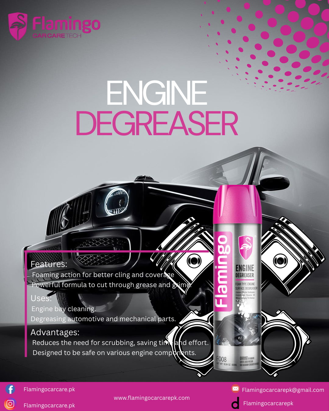 FLAMINGO FOAMING ENGINE DEGREASER