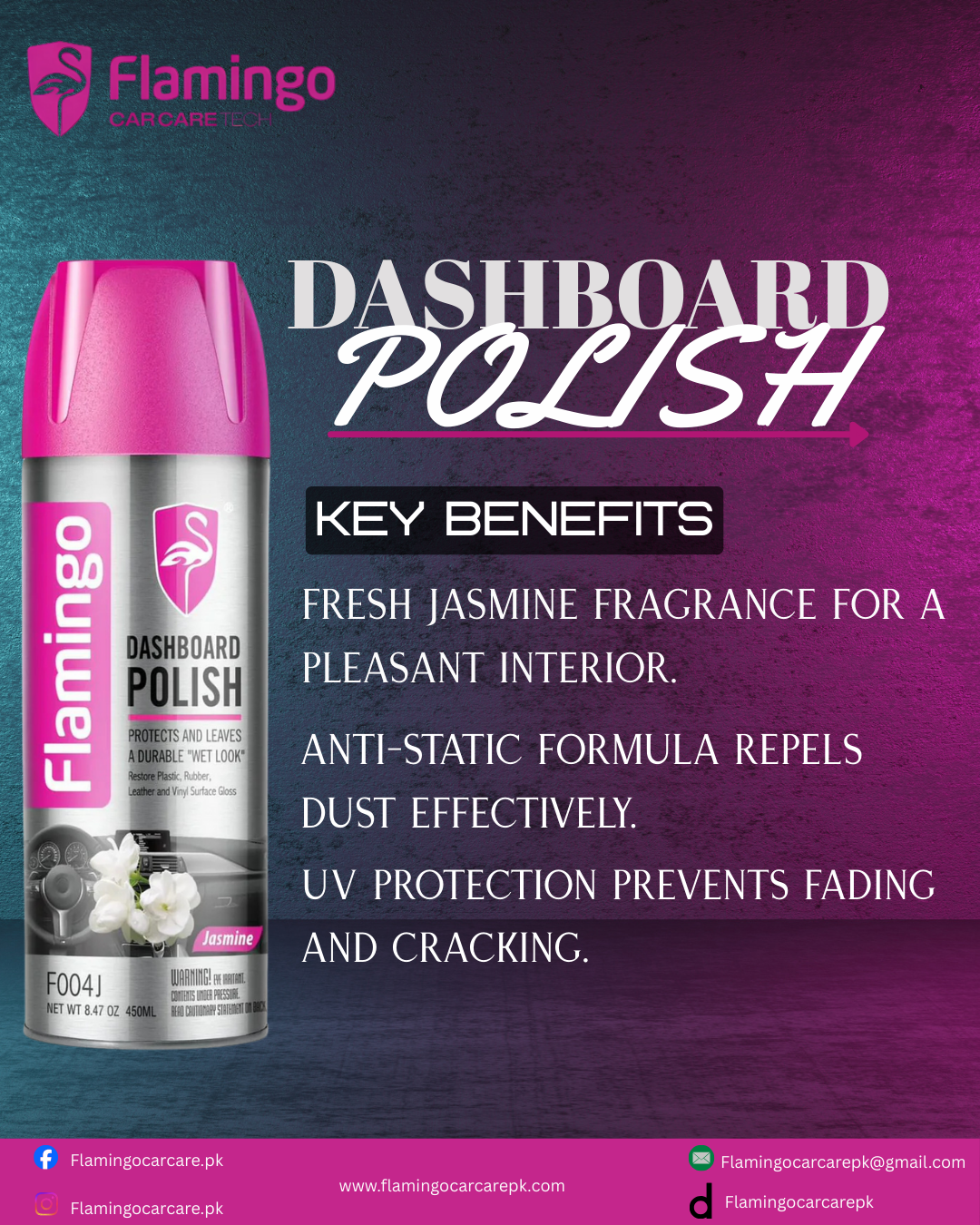 FLAMINGO DASHBOARD POLISH 450ML JASMINE