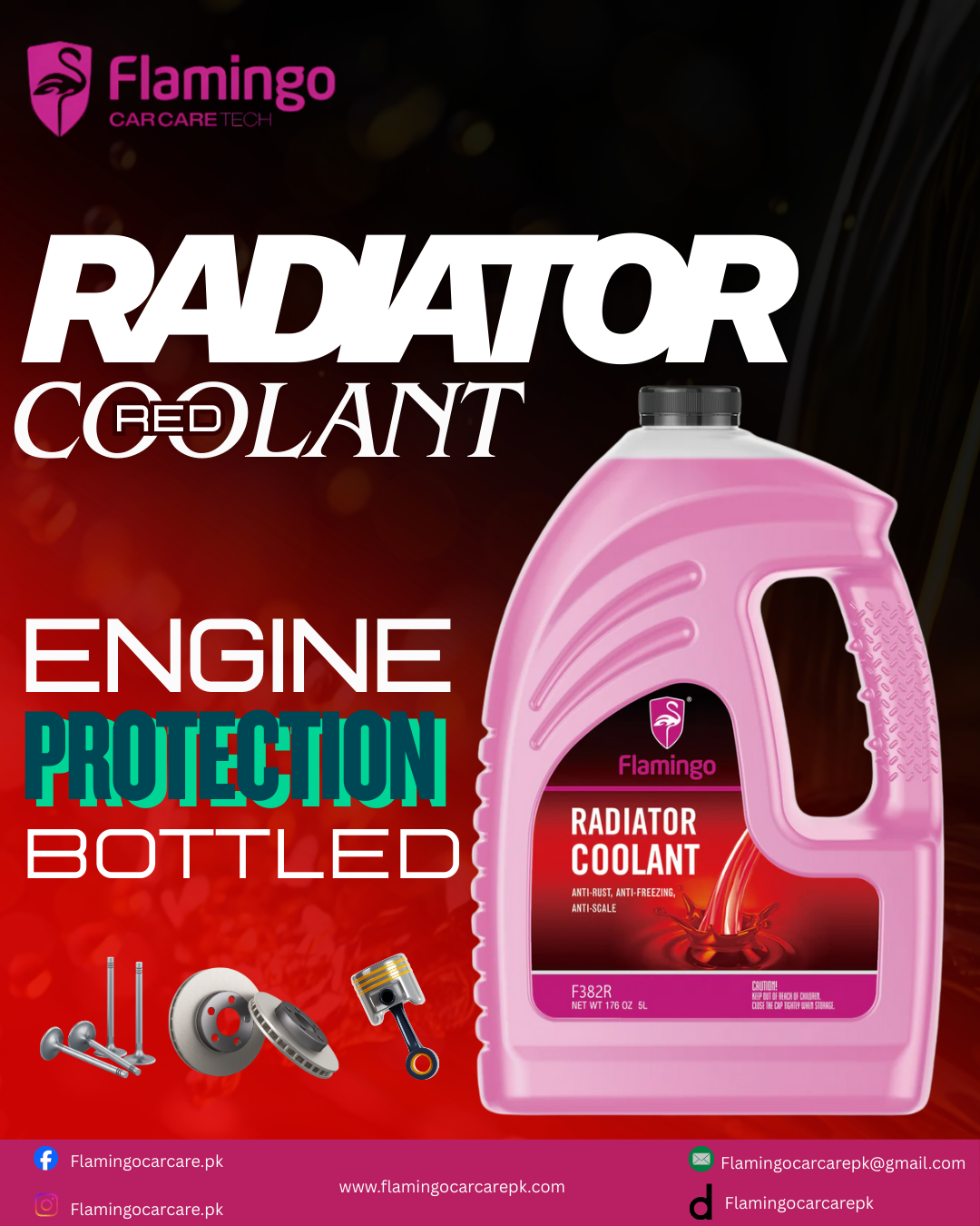 FLAMINGO LONGLIFE COOLANT RED 5 LTR