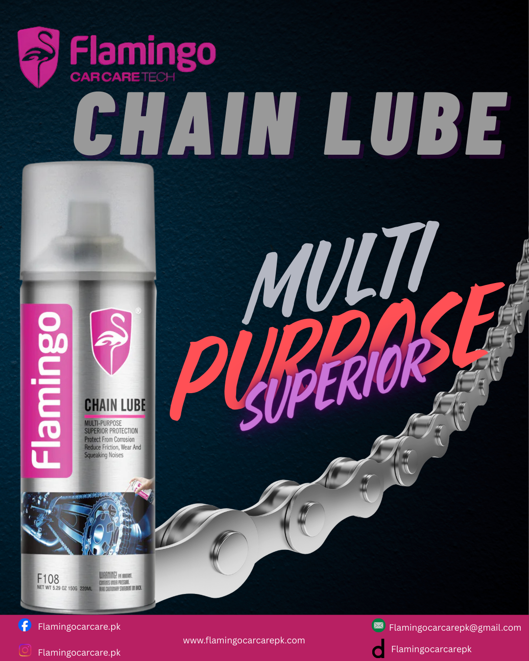 FLAMINGO CHAIN LUBE 220ML