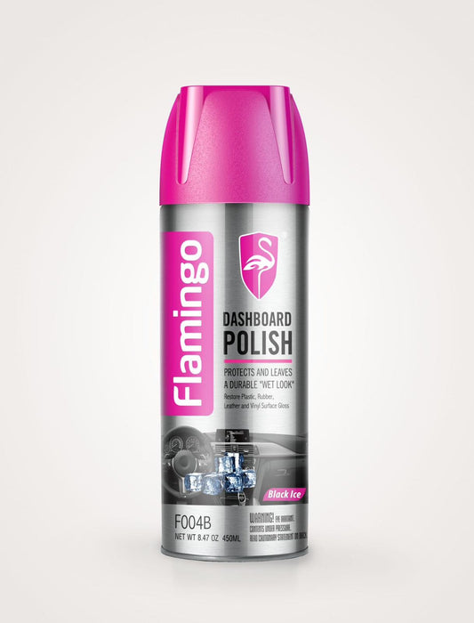 FLAMINGO DASHBOARD POLISH 450ML BLACK ICE