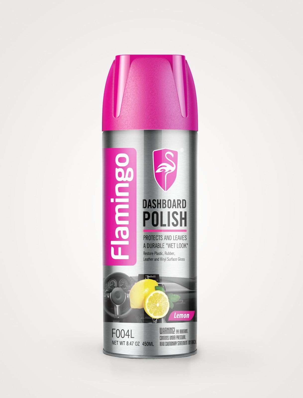 FLAMINGO DASHBOARD POLISH 450ML LEMON